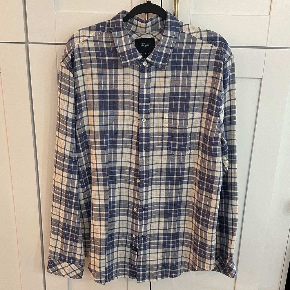 Rails Navy and Cream Plaid Men's Shirt